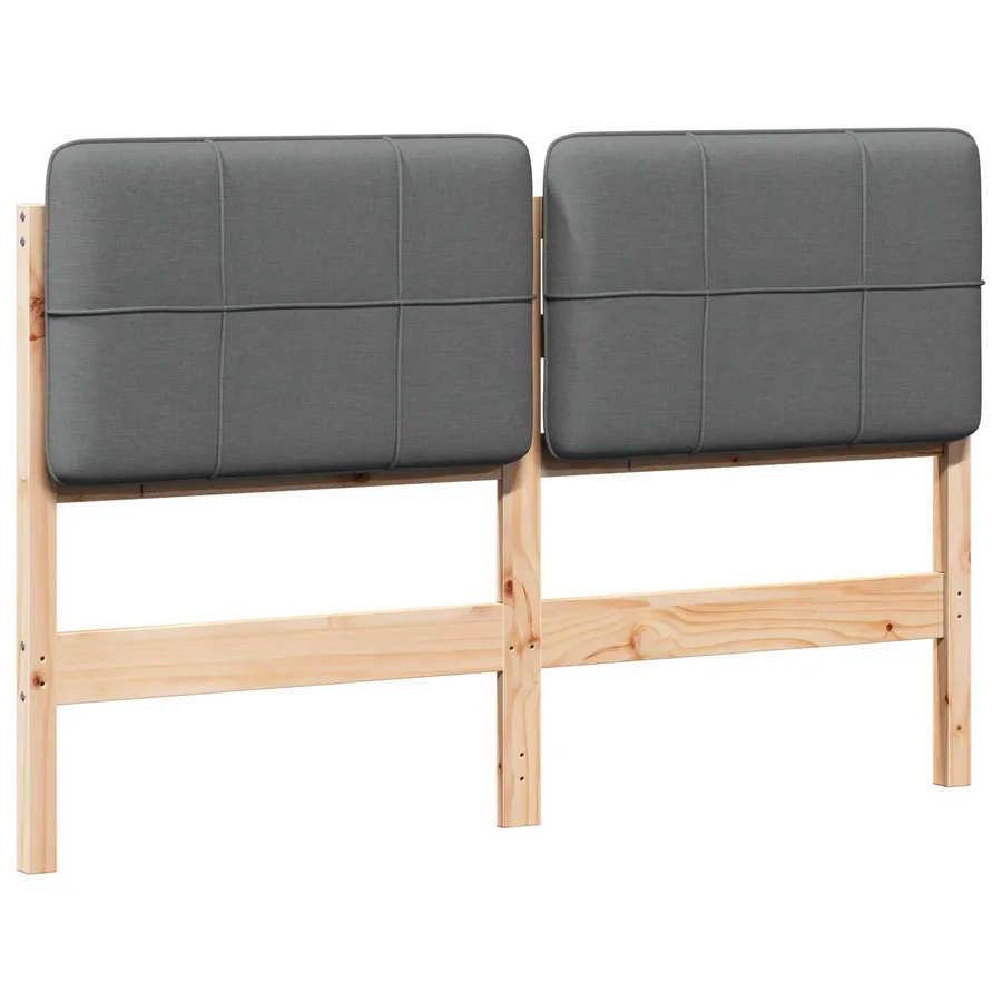 Tête de lit capitonnée Marron et gris clair 120 cm Pin massif - 2