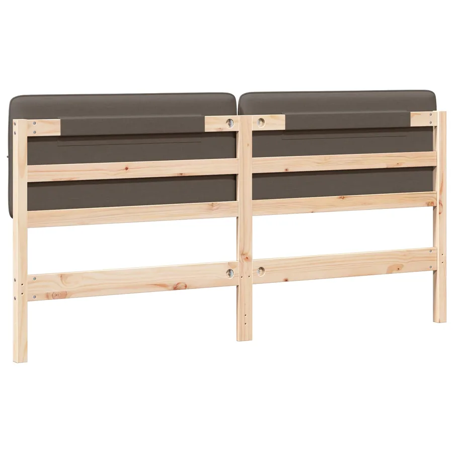 Tête de lit capitonnée Marron et Taupe 200 cm Pin massif - 6