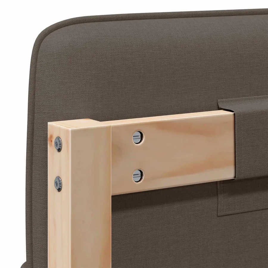 Tête de lit capitonnée Marron et Taupe 200 cm Pin massif - 8