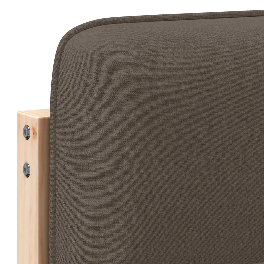 Tête de lit capitonnée Marron et Taupe 200 cm Pin massif - 9