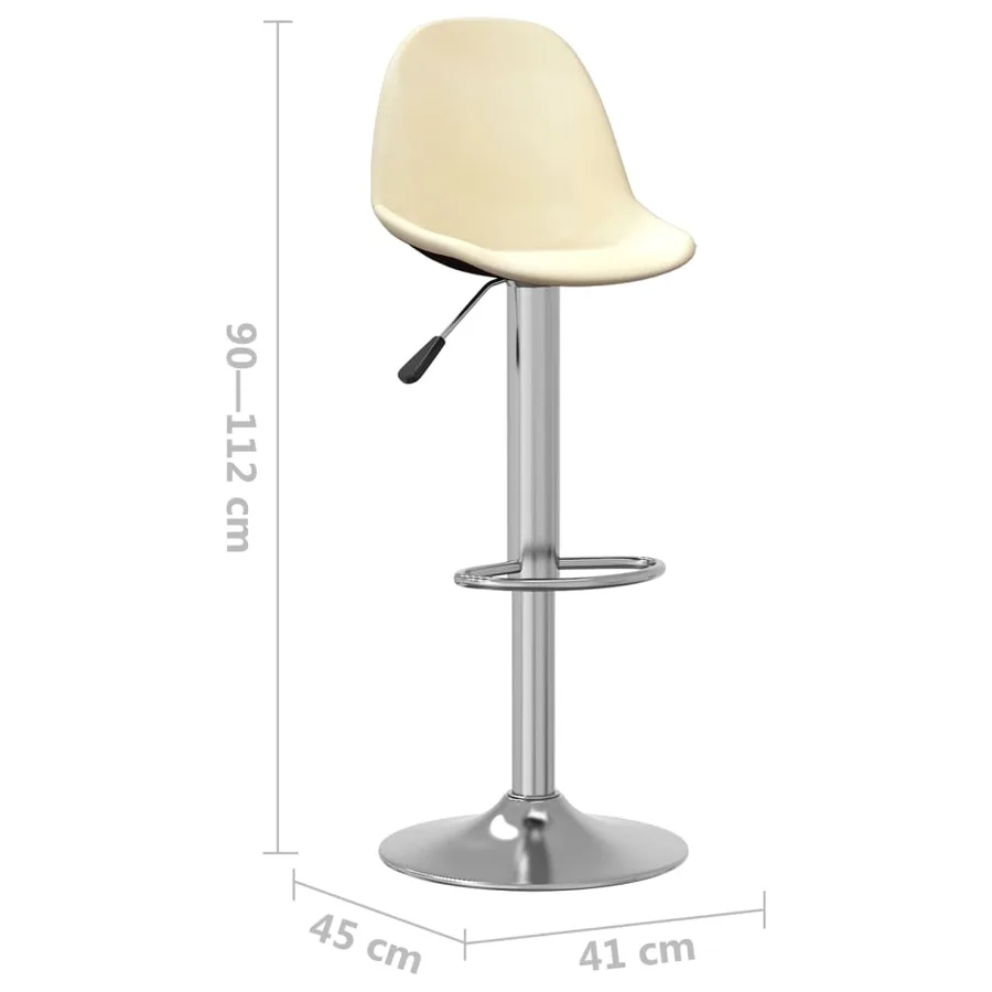 Tabourets de bar lot de 2 crème tissu - 9
