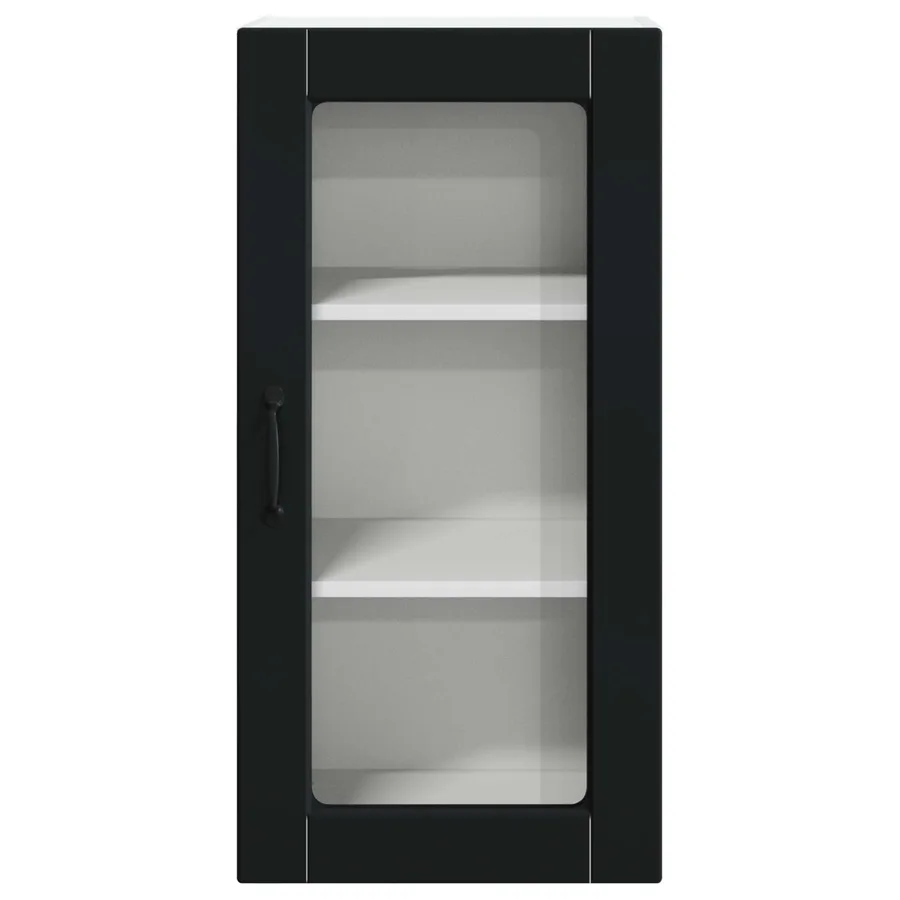Cabinet en verre mural LUCCA 2 pcs Noir 40 x 31 x 80 cm - 7