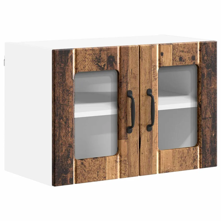 Cabinet en verre mural LUCCA Bois ancien 60 x 31 x 40 cm - 2
