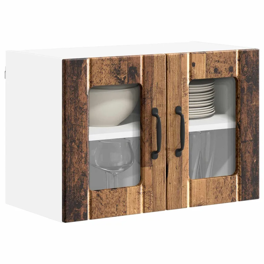 Cabinet en verre mural LUCCA Bois ancien 60 x 31 x 40 cm - 3