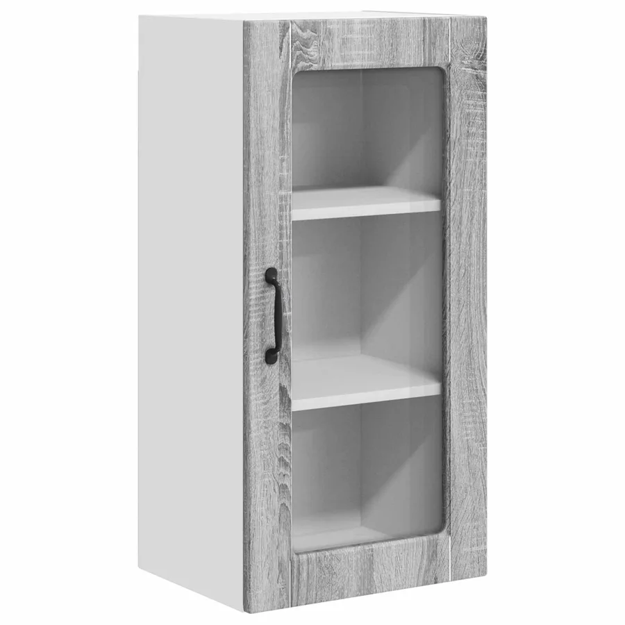 Cabinet en verre mural LUCCA Sonoma gris 40 x 31 x 80 cm - 2