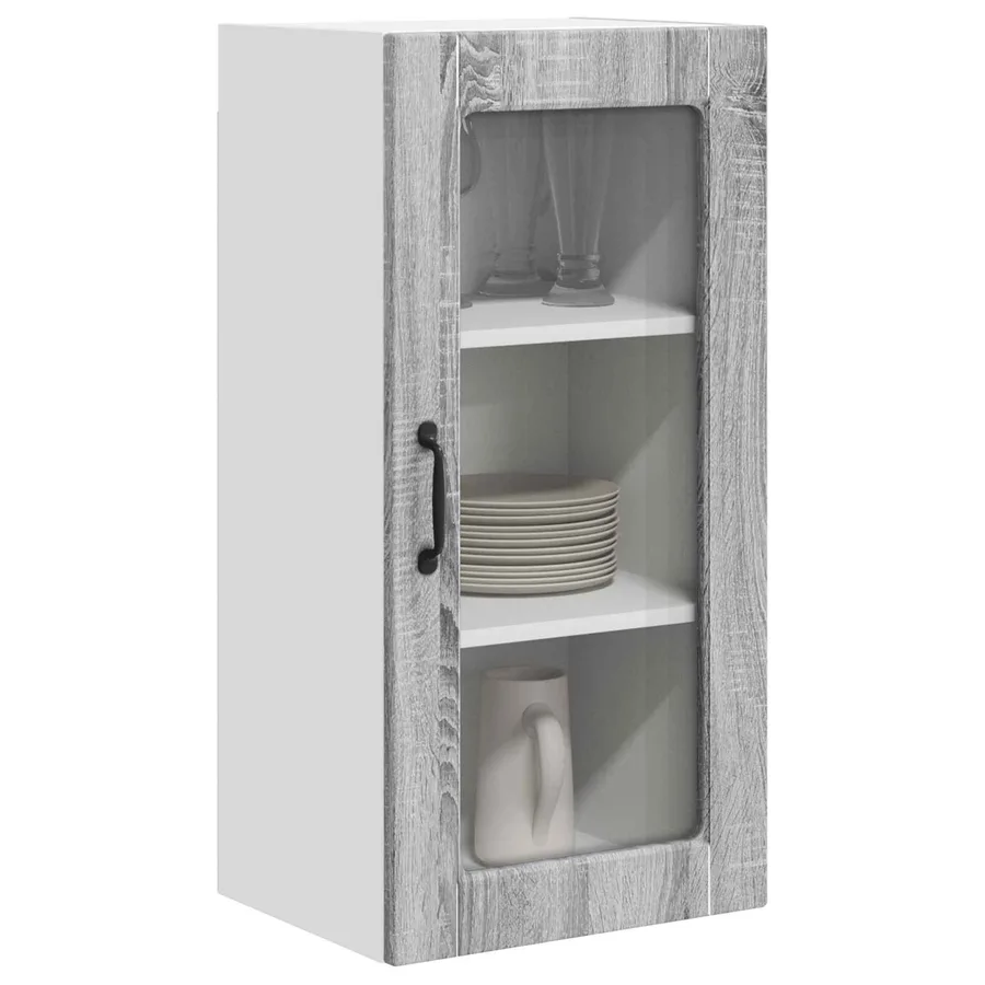 Cabinet en verre mural LUCCA Sonoma gris 40 x 31 x 80 cm - 3
