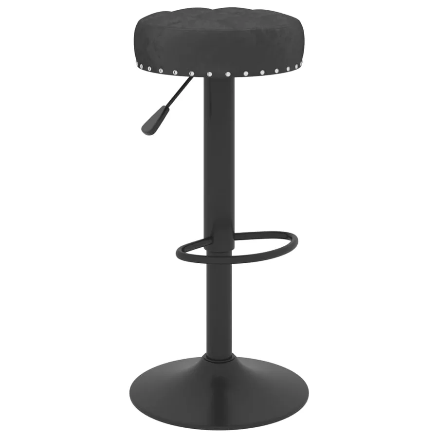 Tabourets de bar lot de 2 noir velours - 3