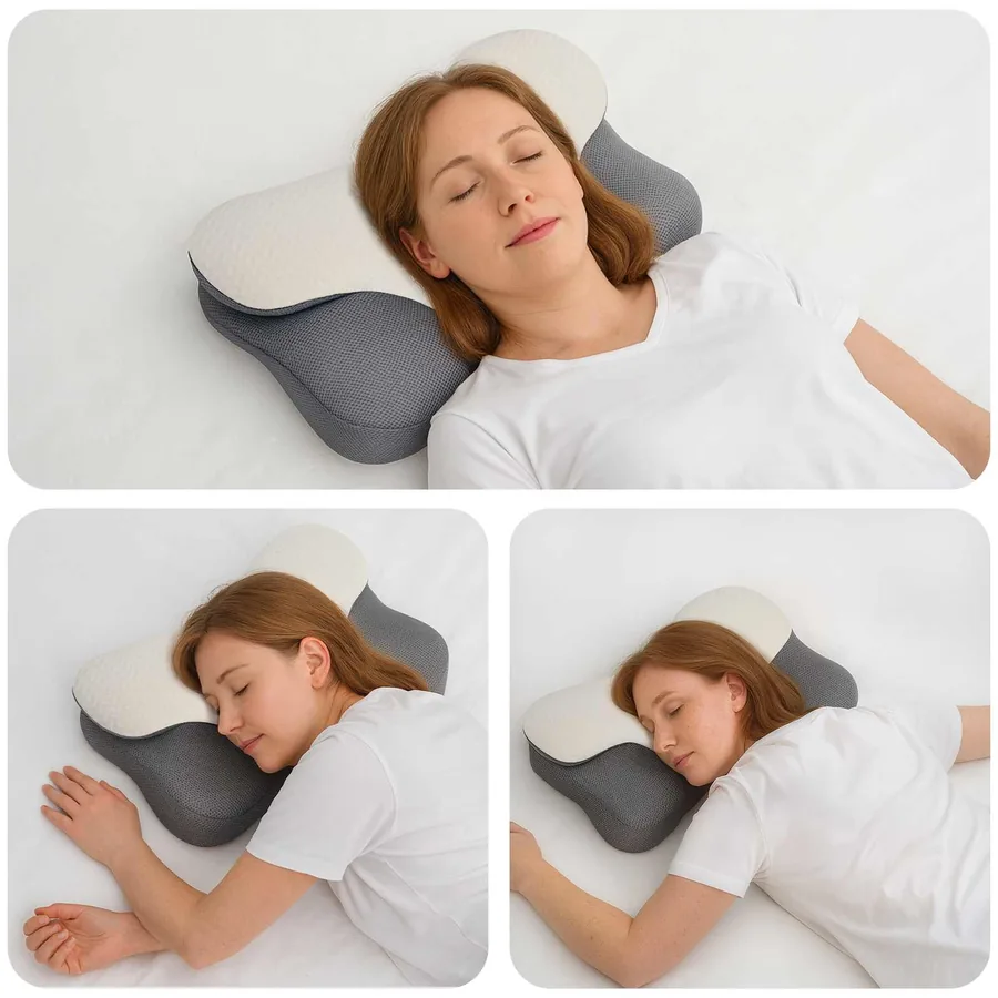 Coussin cervical Blanc Mousse à mémoire de forme