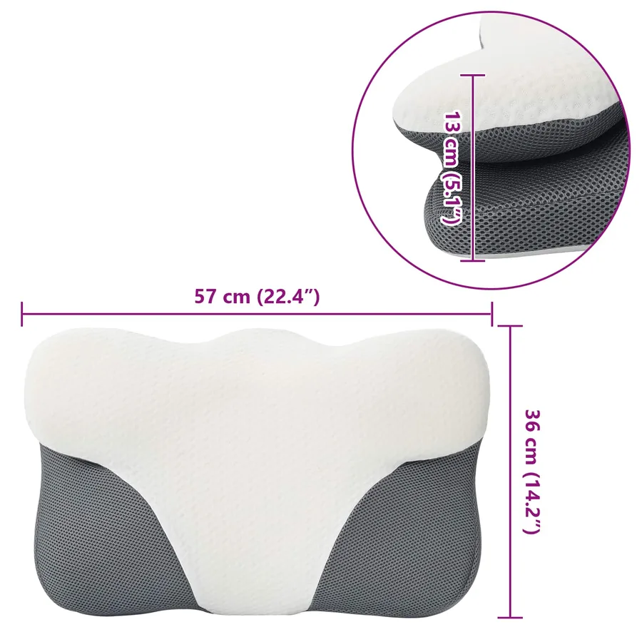 Coussin cervical Blanc Mousse à mémoire de forme - 12