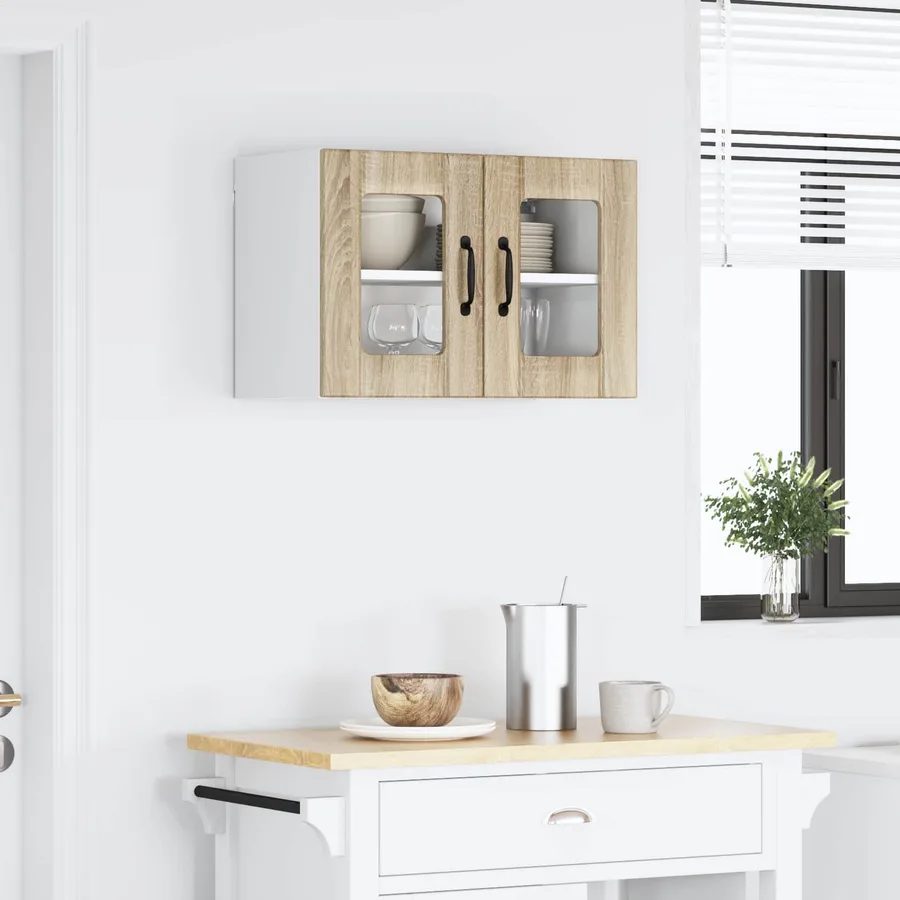 Cabinet en verre mural LUCCA Chêne Sonoma 60 x 31 x 40 cm - 4