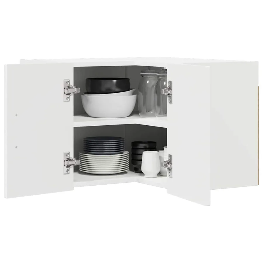 Cabinet d'angle mural LUCCA Blanc 57 x 57 x 40 cm - 3