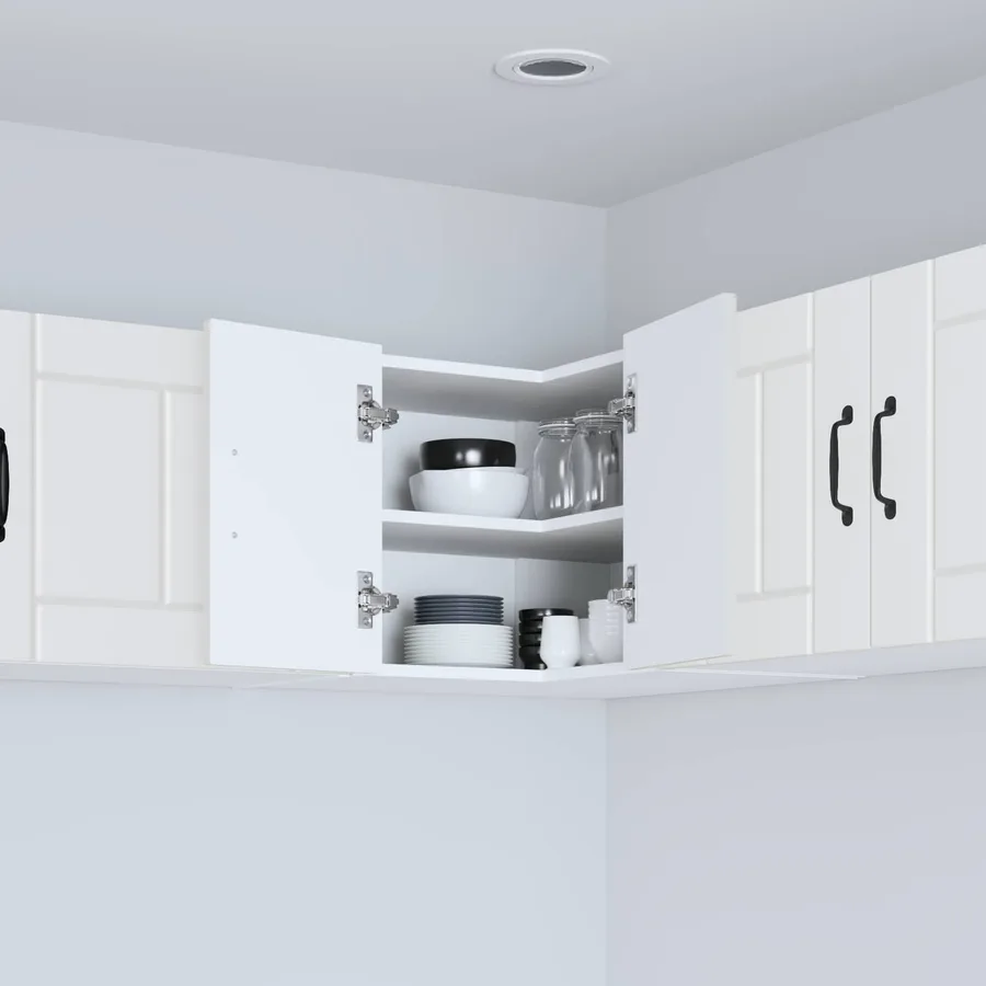 Cabinet d'angle mural LUCCA Blanc 57 x 57 x 40 cm - 4