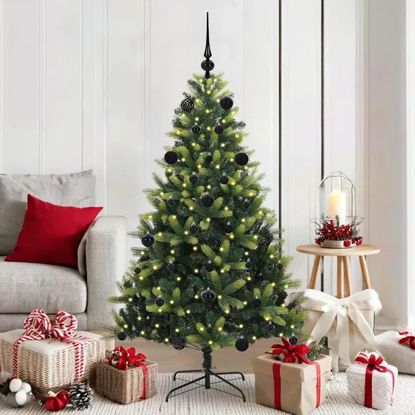 Arbre de Noël artificiel à charnières 150 LED Vert 150 cm