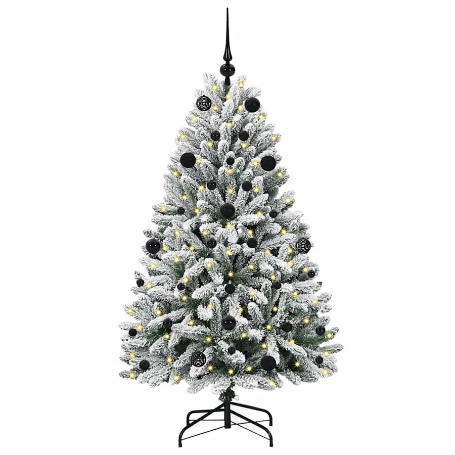 Sapin de Noël artificiel Vert et blanc 150 cm PVC et métal - 3