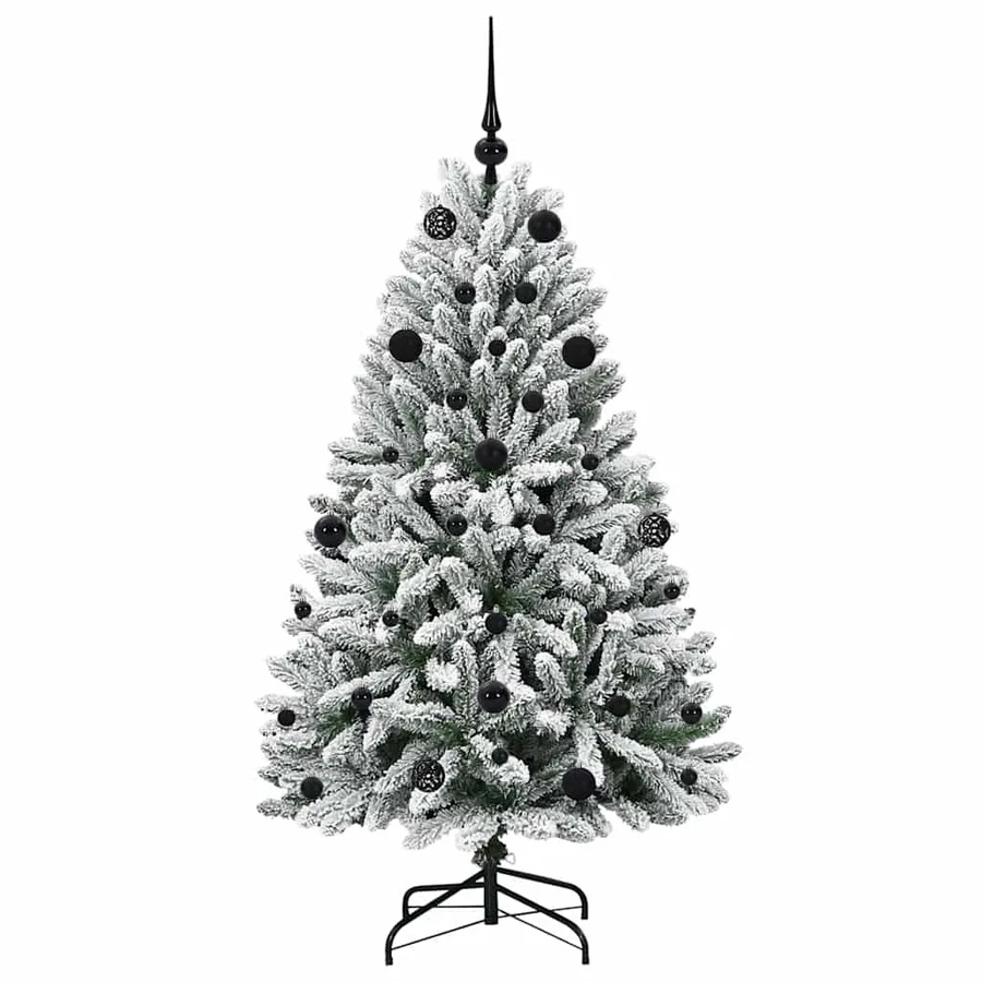 Sapin de Noël artificiel Vert et blanc 150 cm PVC et métal - 4