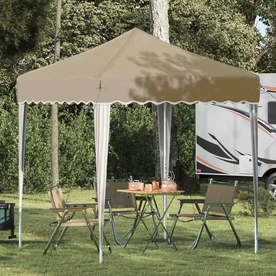 Tente de fête pop-up 195 x 195 x 245 cm Crème Tissu Oxford