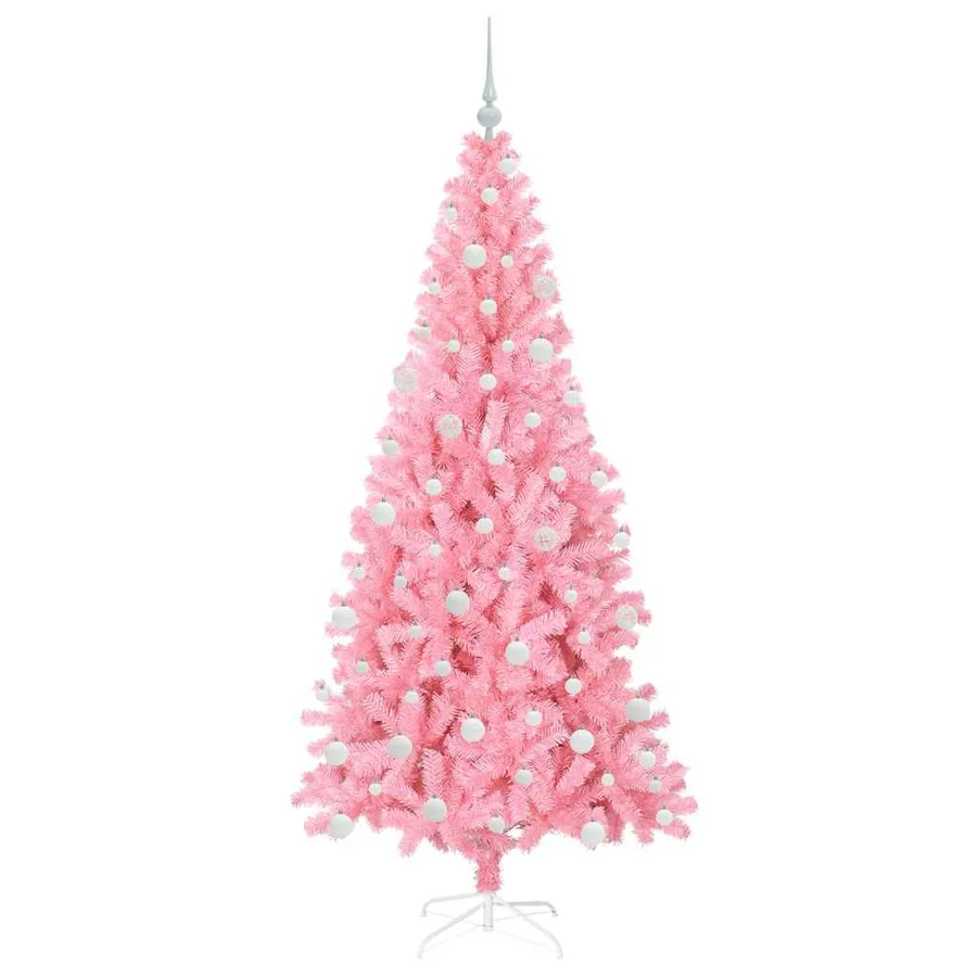 Sapin de Noël avec 300 LED avec support Rose 180 cm PVC - 4