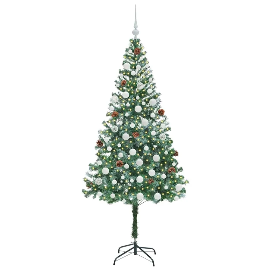 Sapin de Noël artificiel avec 300 LED Vert 180 cm PVC et Acier - 3