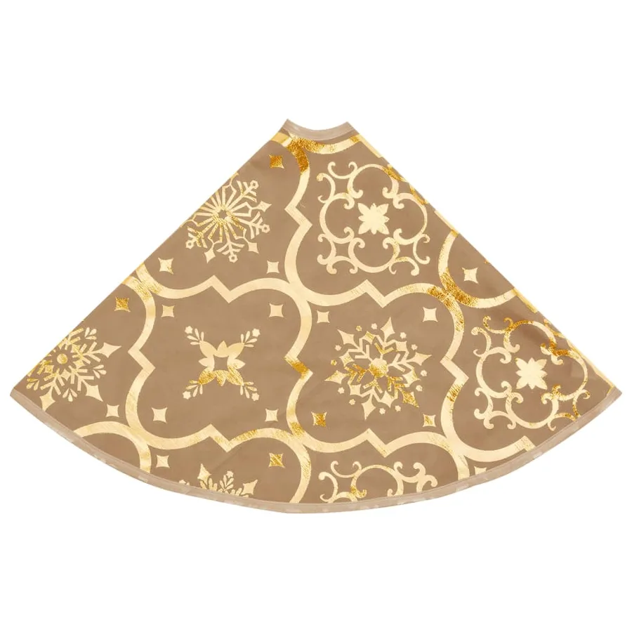 Jupe de sapin de Noël de luxe avec chaussette Jaune 122cm Tissu - 5