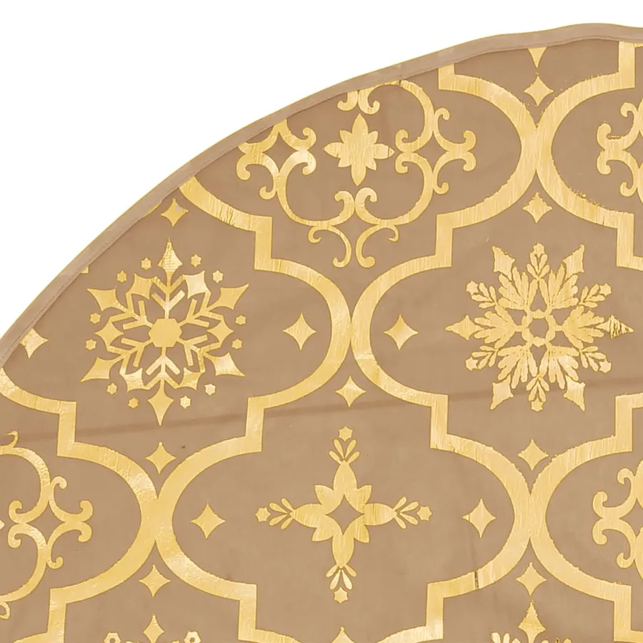 Jupe de sapin de Noël de luxe avec chaussette Jaune 122cm Tissu - 6