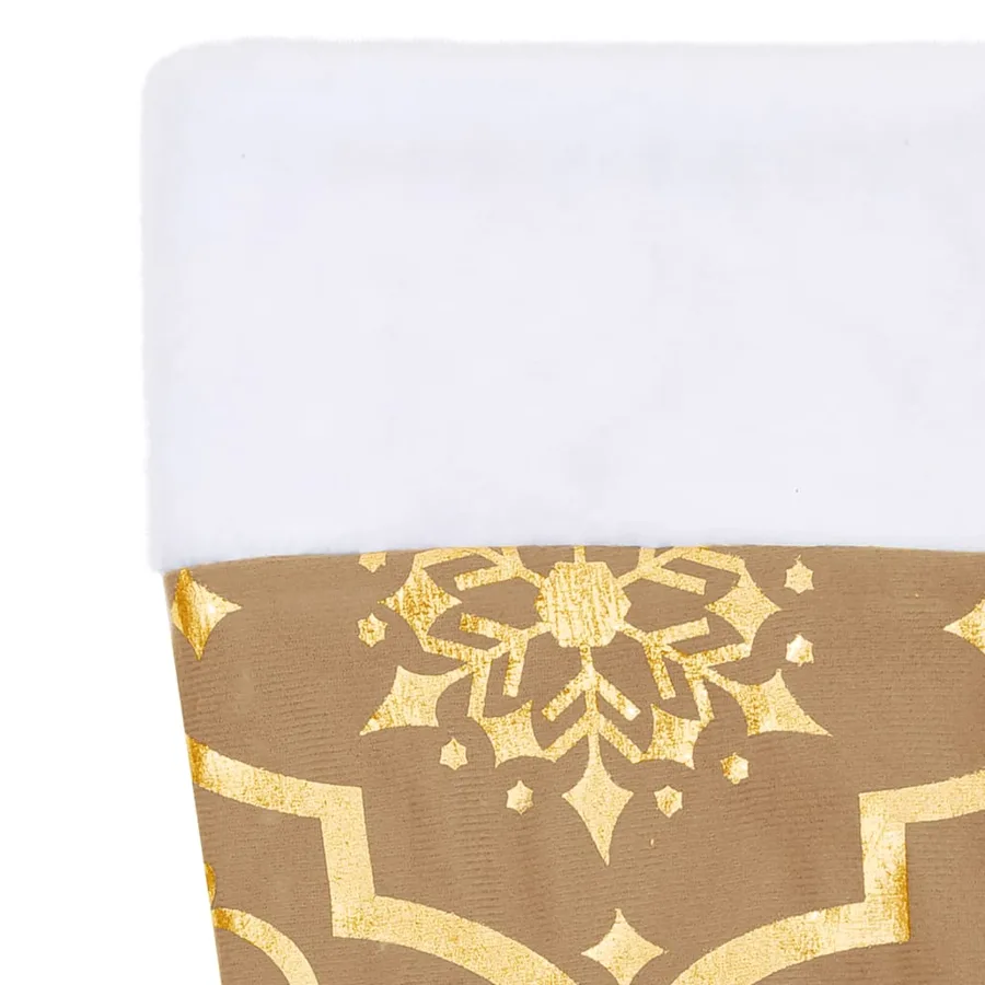 Jupe de sapin de Noël de luxe avec chaussette Jaune 122cm Tissu - 7