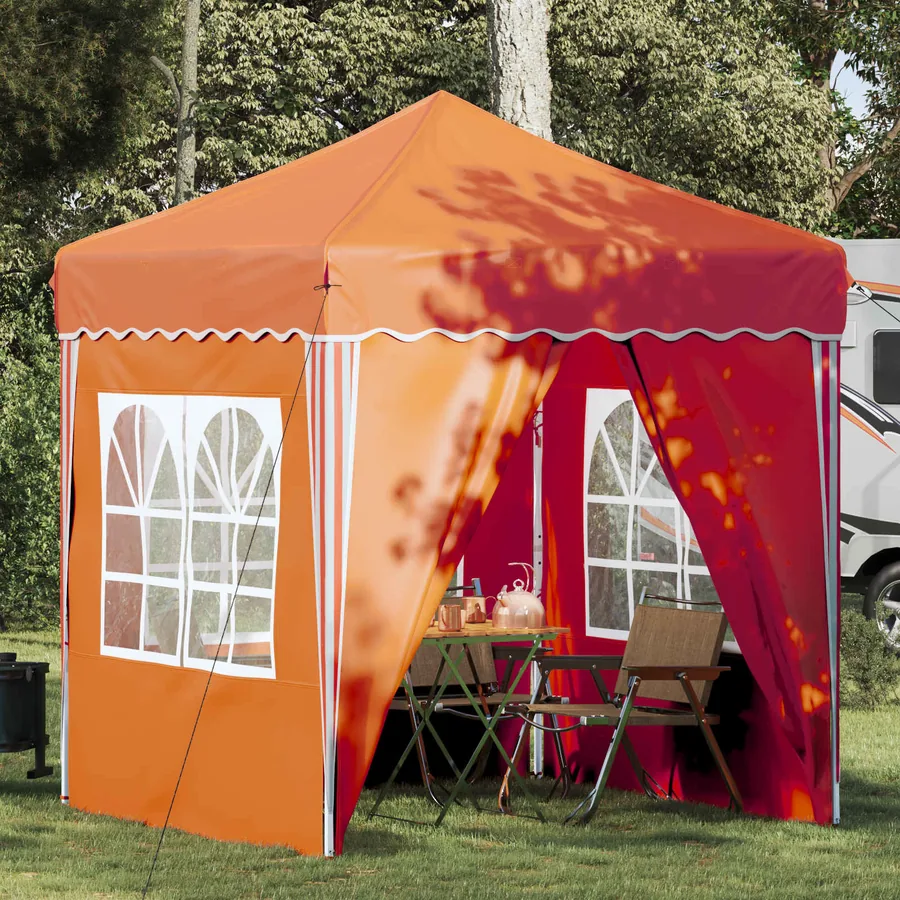 Tente de fête pop-up 195 x 195 x 245 cm Orange Tissu Oxford