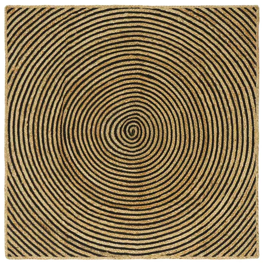 Tapis de surface Noir 160 x 160 cm Jute