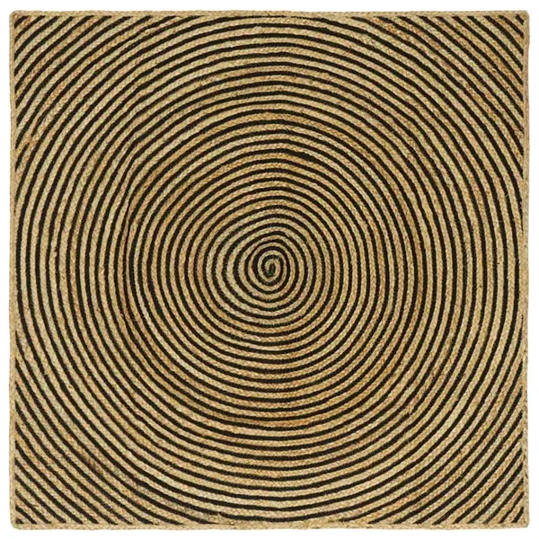Tapis de surface Noir 160 x 160 cm Jute