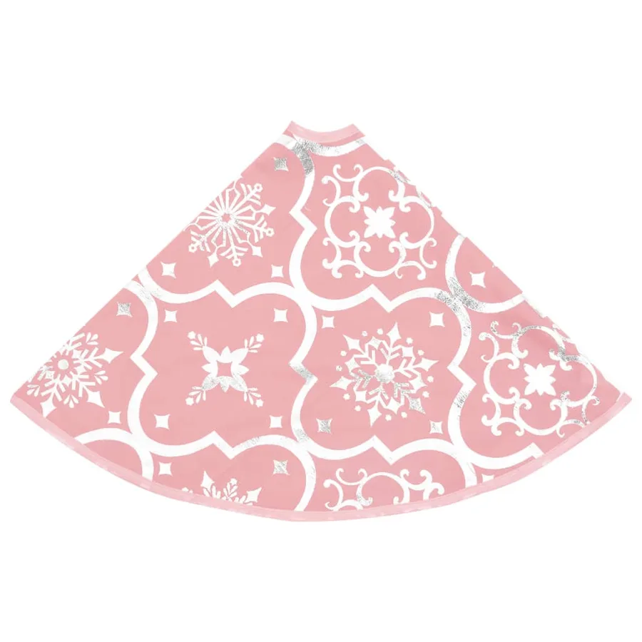 Jupe de sapin de Noël de luxe avec chaussette Rose 122 cm Tissu - 5