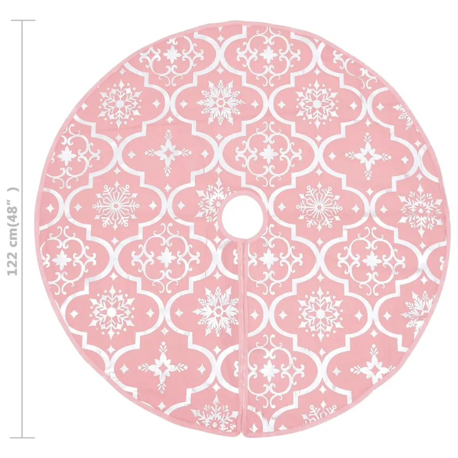 Jupe de sapin de Noël de luxe avec chaussette Rose 122 cm Tissu - 8