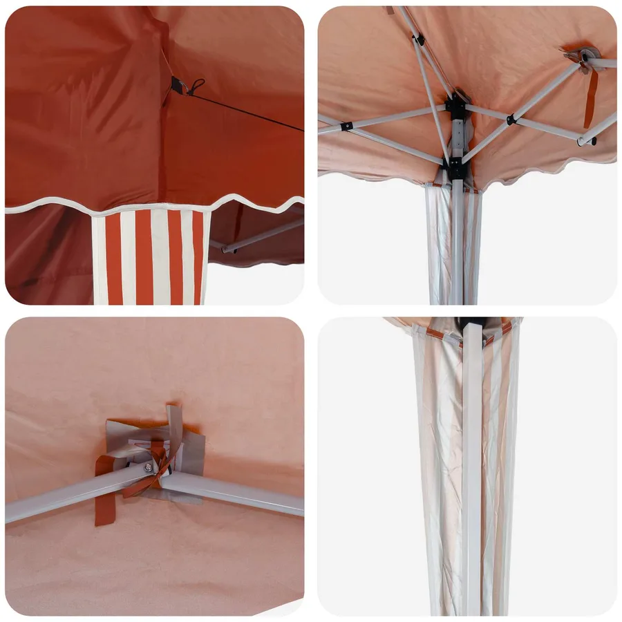 Tente de fête pop-up 195 x 195 x 245 cm Terre cuite - 11