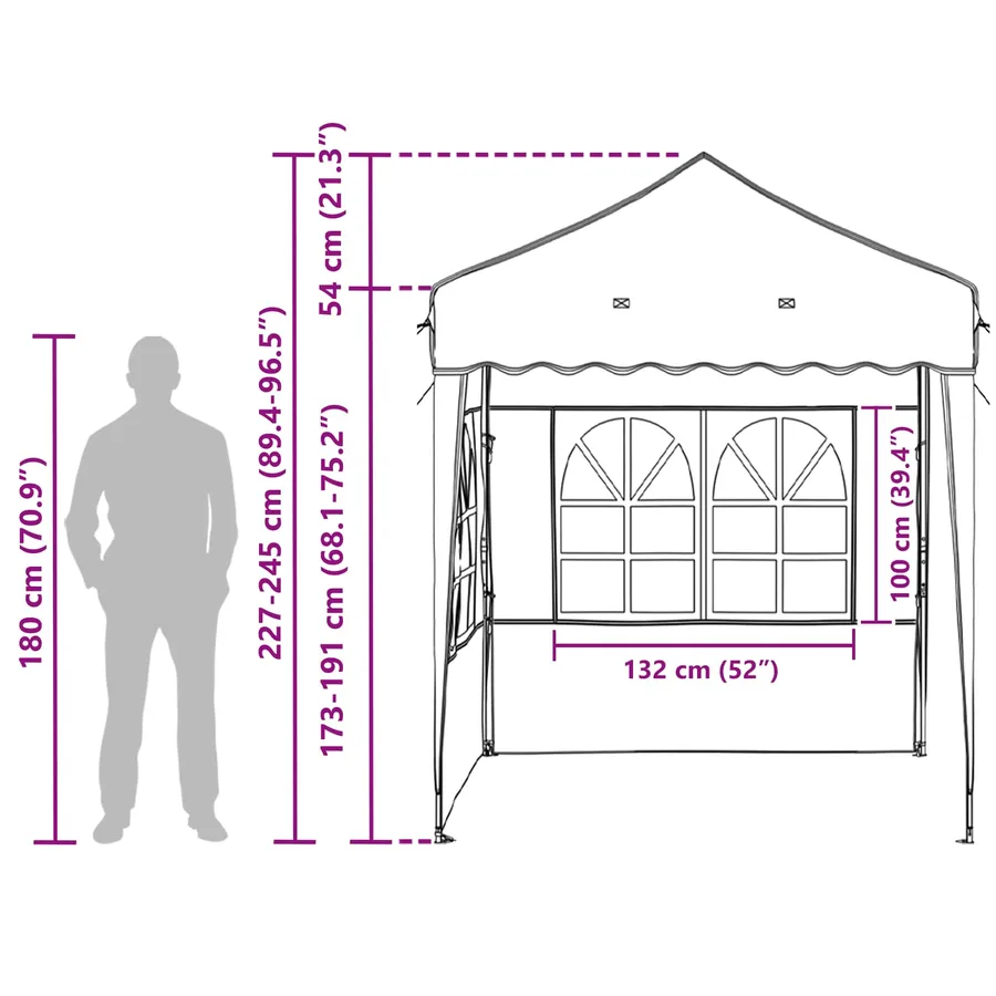 Tente de fête pop-up 195 x 195 x 245 cm Terre cuite - 19