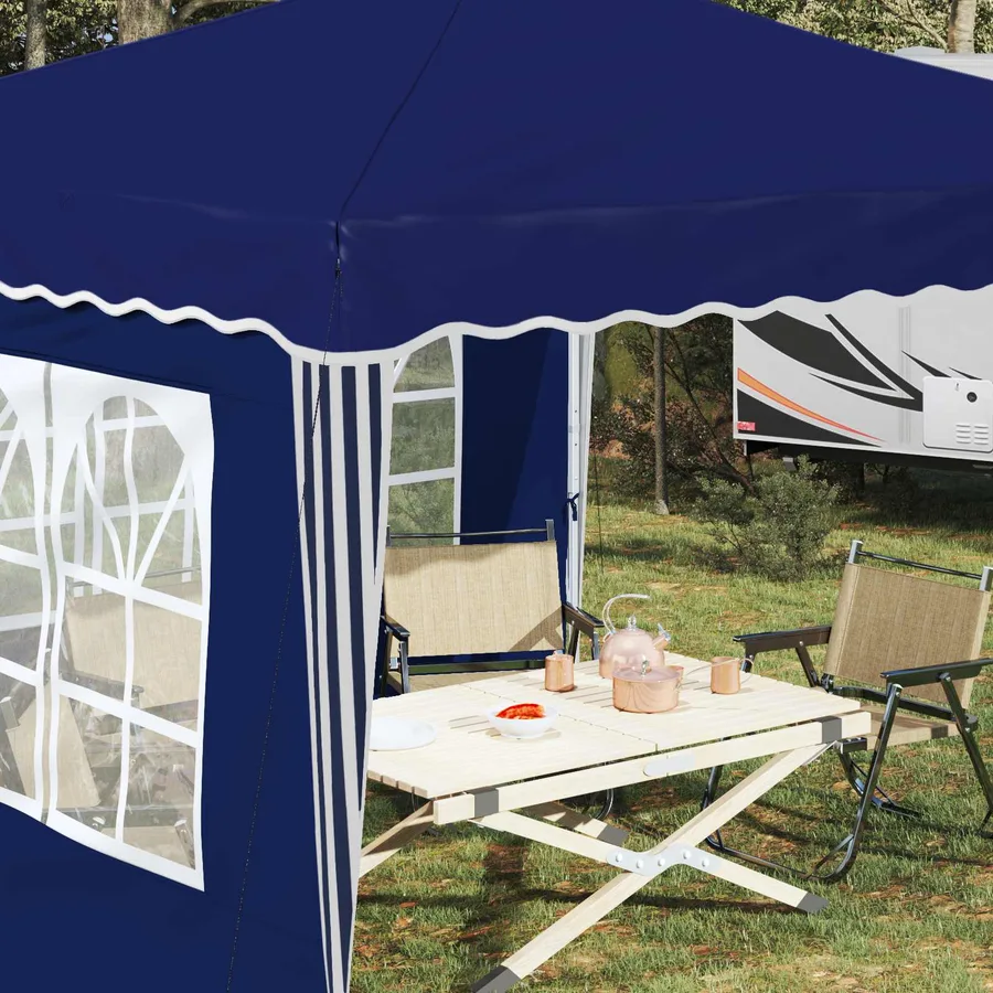Tente de fête pop-up 288 x 288 x 245 cm Bleu Tissu Oxford - 4