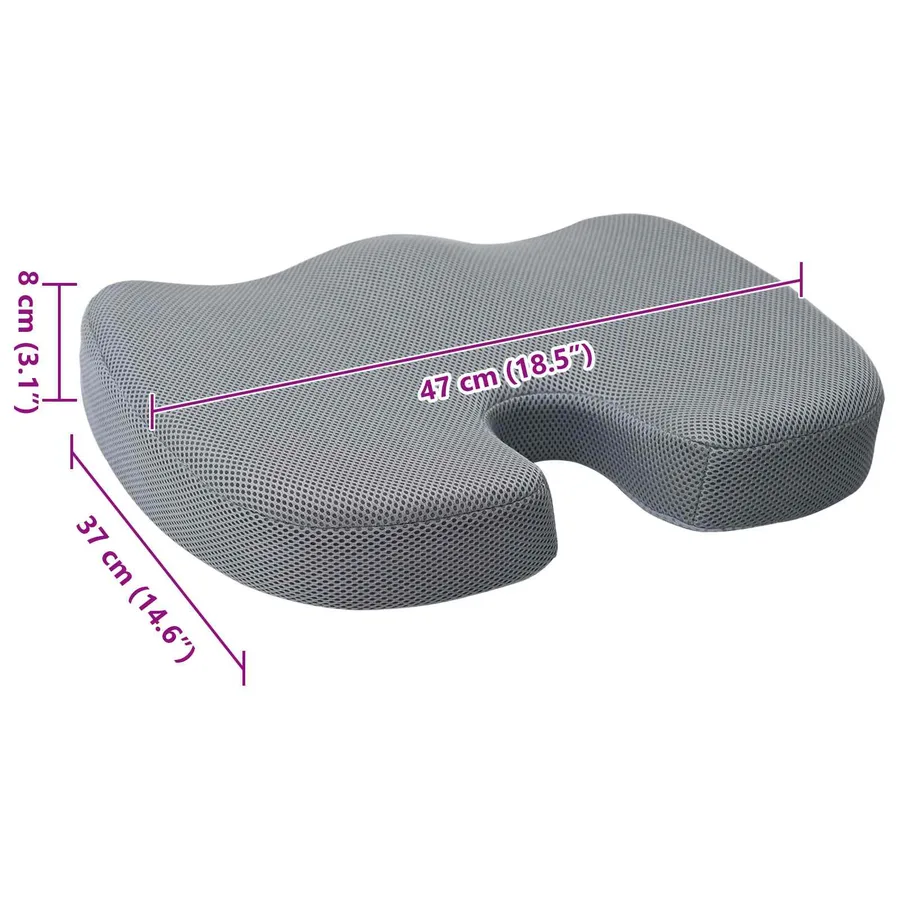 Coussin d’assise Gris 47 x 37 x 8 cm Mousse à mémoire de forme - 11
