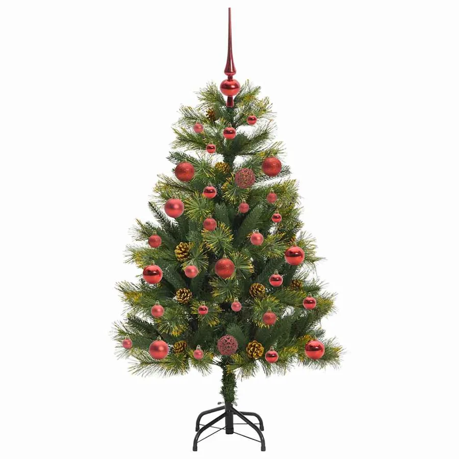 Sapin de Noël artificiel avec branches pliables et cônes 120 cm - 4