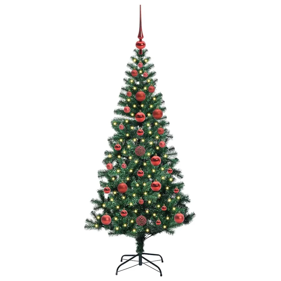 Sapin de Noël artificiel pré-éclairé Vert 120 cm PVC et métal - 3