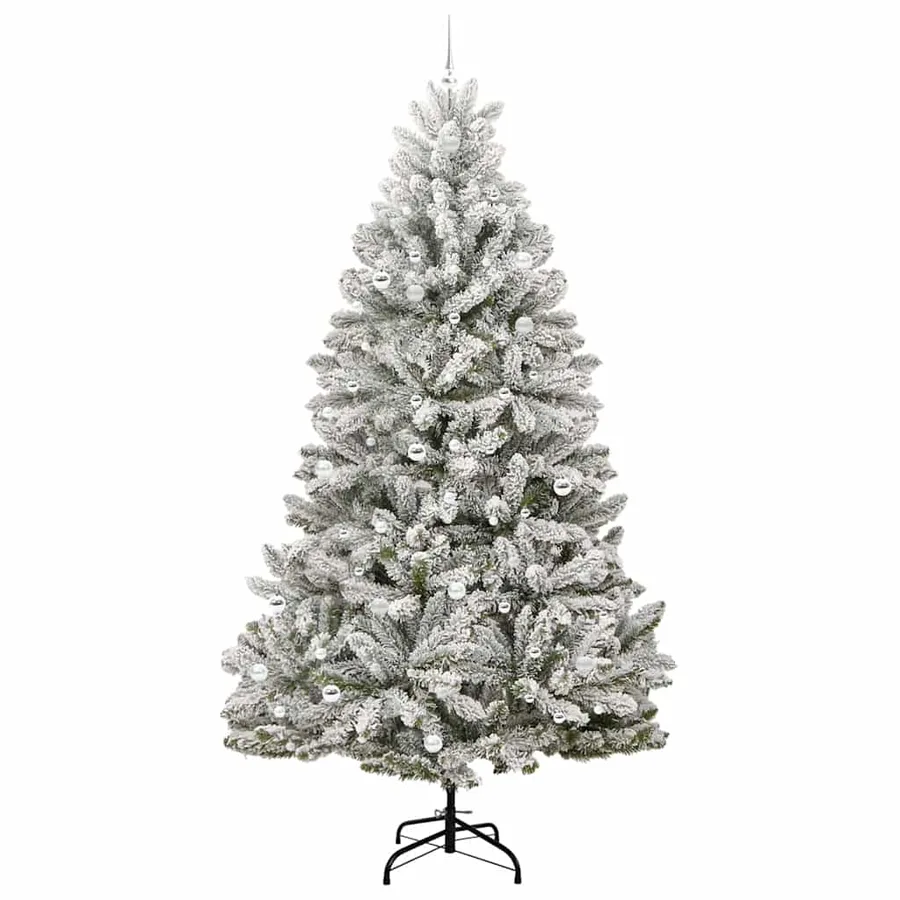 Sapin de Noël artificiel Vert et blanc 270 cm PVC et métal - 4