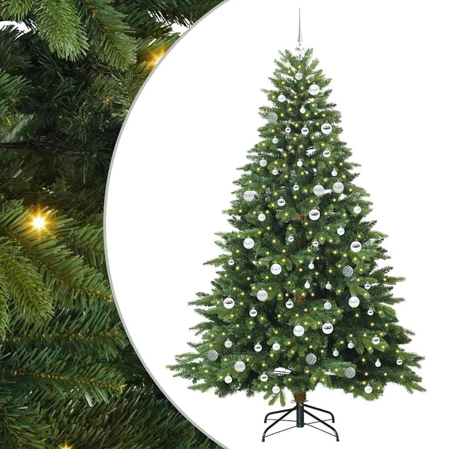 Sapin de Noël artificiel avec 300 LED Vert 210 cm PE et PVC - 2