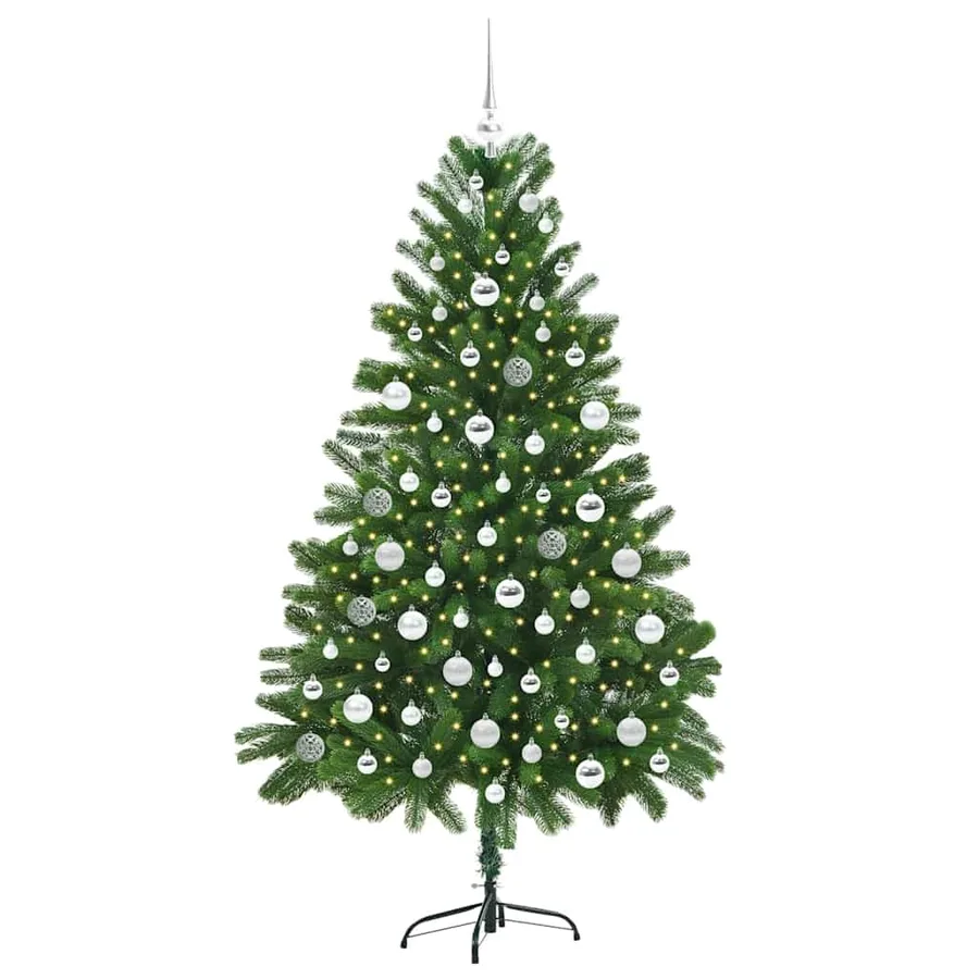 Sapin de Noël avec 300 LED avec support Vert 180 cm PE - 3
