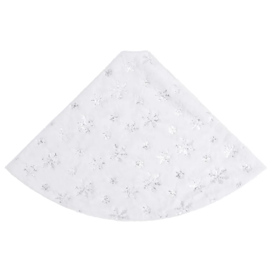 Jupe de sapin de Noël de luxe blanche 90 cm en fausse fourrure - 3