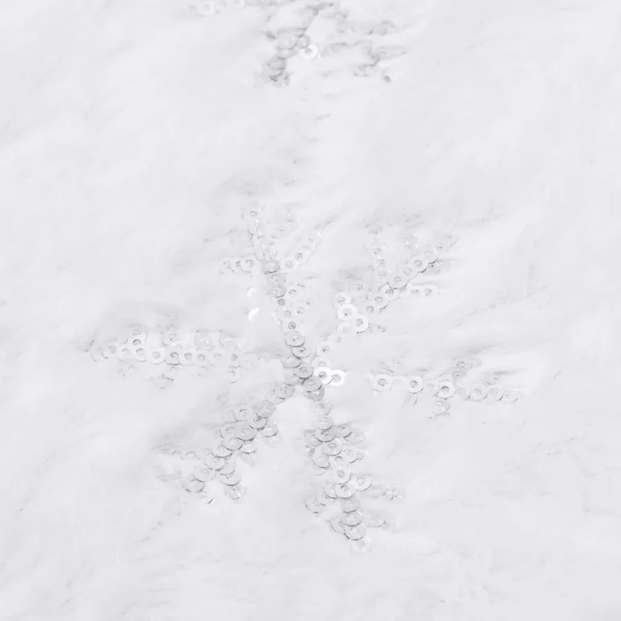 Jupe de sapin de Noël de luxe blanche 90 cm en fausse fourrure - 5