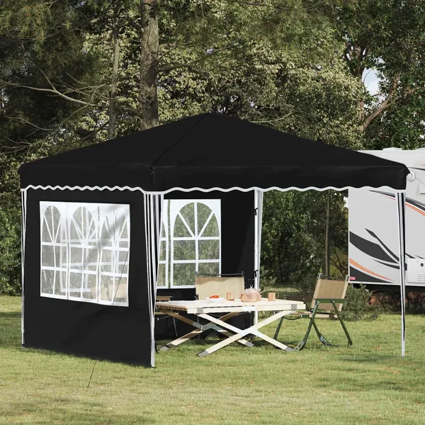 Tente de fête pop-up 288 x 288 x 245 cm Noir Tissu Oxford