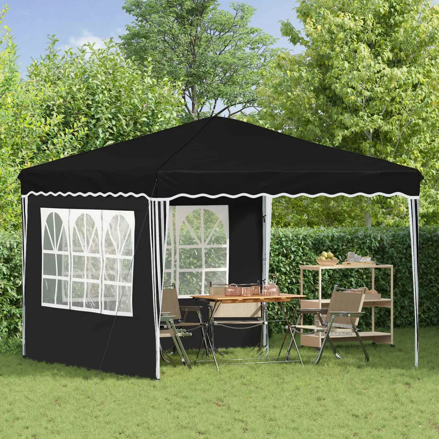 Tente de fête pop-up 288 x 288 x 245 cm Noir Tissu Oxford - 3