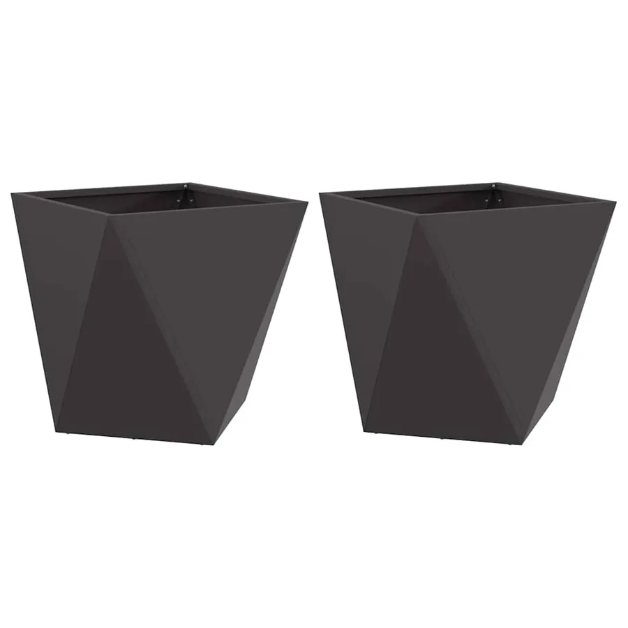 Jardinière 2 pc Noir 40 x 40 x 40 cm Acier - 2