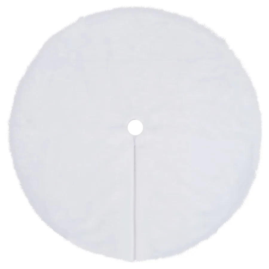 Jupe de sapin de Noël blanche 122 cm en fausse fourrure - 2