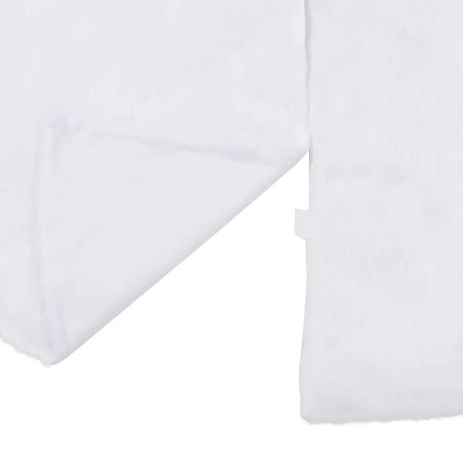 Jupe de sapin de Noël blanche 122 cm en fausse fourrure - 3