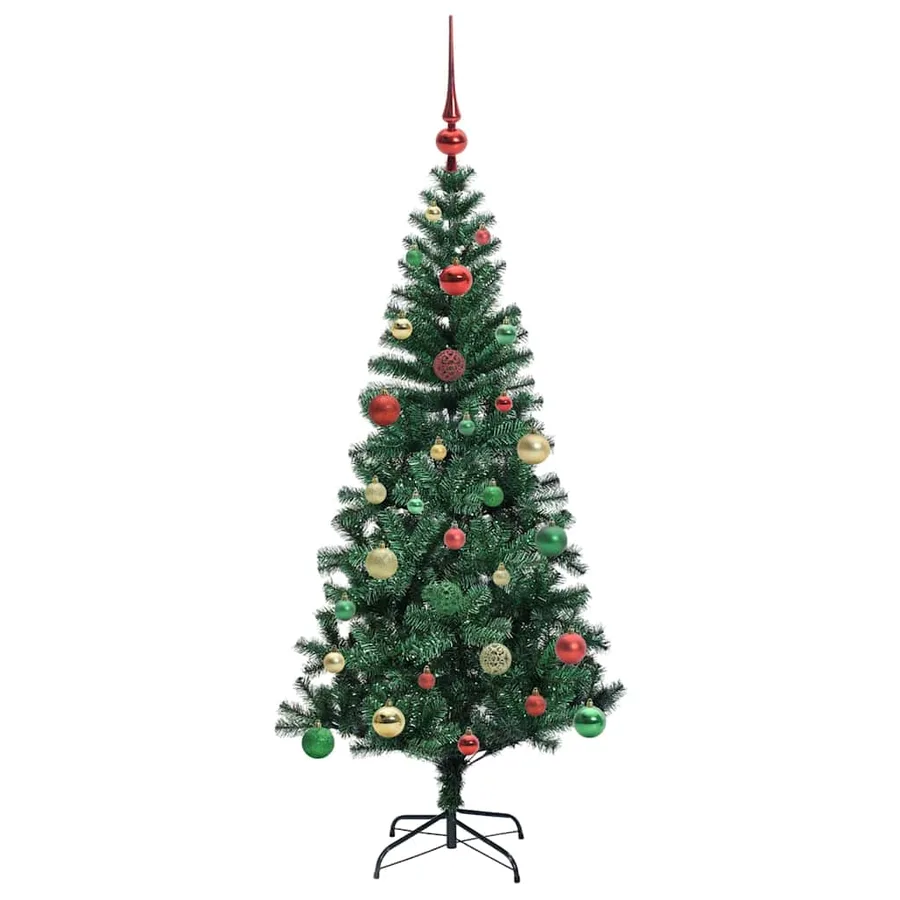 Sapin de Noël artificiel pré-éclairé Vert 150 cm PVC et métal - 6