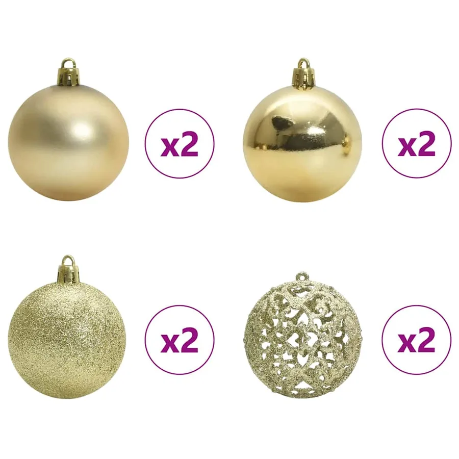 Arbre de Noël artificiel pré-éclairé avec ensemble de boules - 11