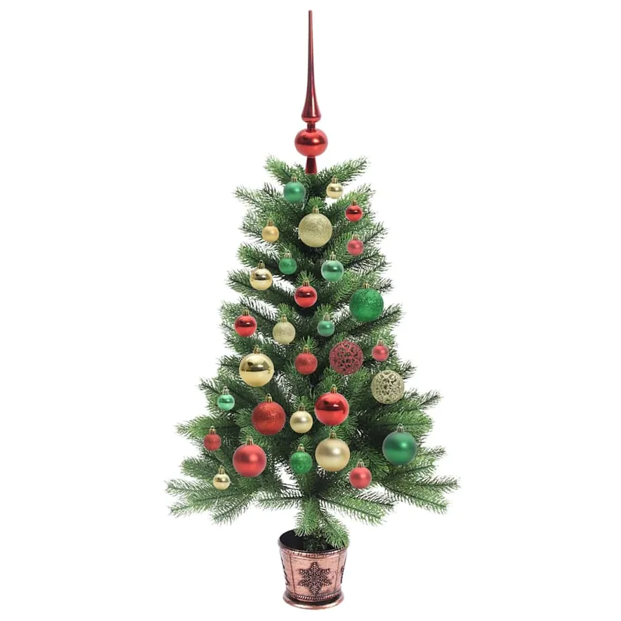 Sapin de Noël avec 150 LED avec support Vert 90 cm PE - 6