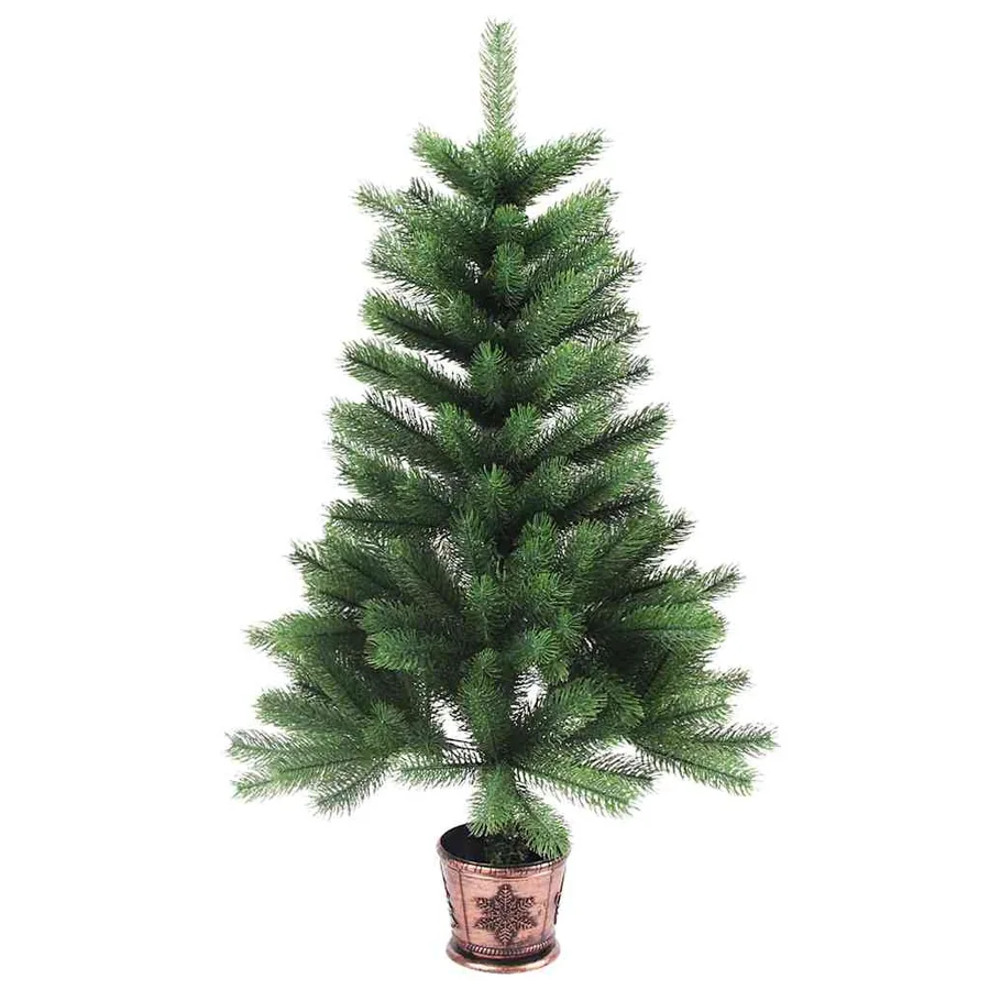 Sapin de Noël avec 150 LED avec support Vert 90 cm PE - 7